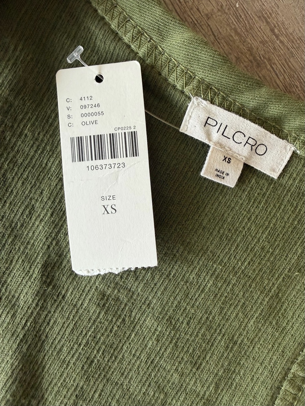 Pilcro Light Olive Ribbed Tank Top with Stitched Straps - Picture 2 of 2